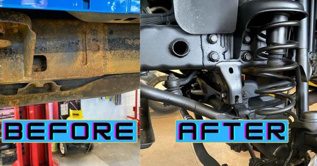 Car undercoating before and after